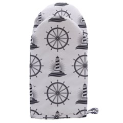 Marine Nautical Seamless Pattern With Vintage Lighthouse Wheel Microwave Oven Glove