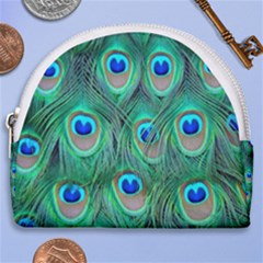 Peacock Feathers, Bonito, Bird, Blue, Colorful, Feathers Horseshoe Style Canvas Pouch