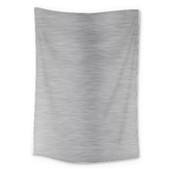 Aluminum Textures, Horizontal Metal Texture, Gray Metal Plate Large Tapestry