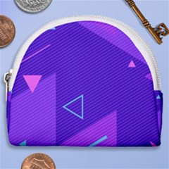 Purple Geometric Abstraction, Purple Neon Background Horseshoe Style Canvas Pouch
