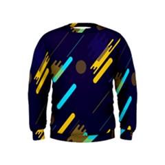 Blue Background Geometric Abstrac Kids  Sweatshirt