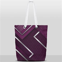 Purple Abstract Background, Luxury Purple Background Full Print Rope Handle Tote (small)