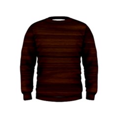 Dark Brown Wood Texture, Cherry Wood Texture, Wooden Kids  Sweatshirt