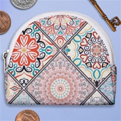 Flowers Pattern, Abstract, Art, Colorful Horseshoe Style Canvas Pouch