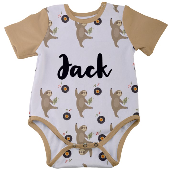 Personalized Sloth Name Baby Short Sleeve Bodysuit Baby Short Sleeve Bodysuit