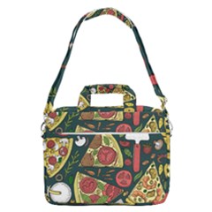 Seamless Pizza Slice Pattern Illustration Great Pizzeria Background Macbook Pro 16  Shoulder Laptop Bag