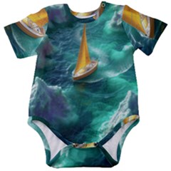 Valley Night Mountains Baby Short Sleeve Bodysuit
