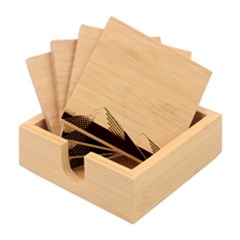 Mountains Sunset Landscape Nature Bamboo Coaster Set