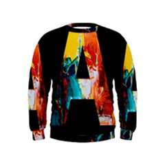 Bstract, Dark Background, Black, Typography,a Kids  Sweatshirt