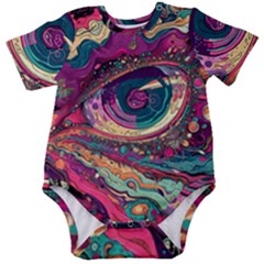 Human Eye Pattern Baby Short Sleeve Bodysuit
