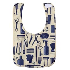 Elegant Hairdresser Pattern Cream Baby Bib