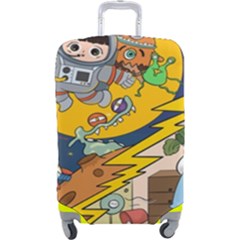 Astronaut Moon Monsters Spaceship Universe Space Cosmos Luggage Cover (large)