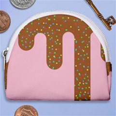 Ice Cream Dessert Food Cake Chocolate Sprinkles Sweet Colorful Drip Sauce Cute Horseshoe Style Canvas Pouch