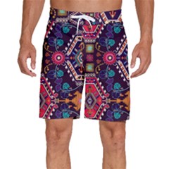 Pattern, Ornament, Motif, Colorful Men s Beach Shorts