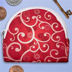 Patterns, Corazones, Texture, Red, Horseshoe Style Canvas Pouch