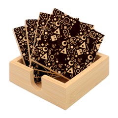 Random, Abstract, Forma, Cube, Triangle, Creative Bamboo Coaster Set