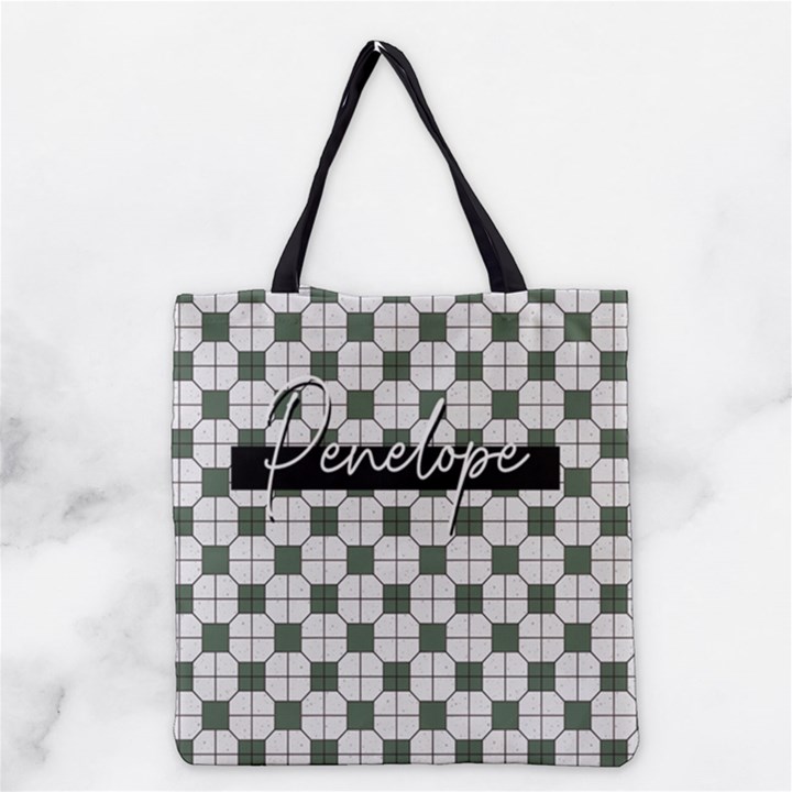 Personalized Name Retro Old Style Grocery Tote Bag