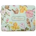 Personalized Floral Name Laptop Sleeve Case with Pocket 17  Vertical Laptop Sleeve Case With Pocket View1
