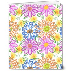 Bloom Flora Pattern Printing 8  X 10  Hardcover Notebook