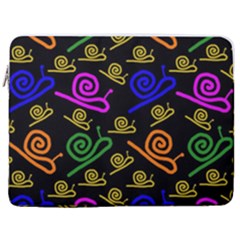 Pattern Repetition Snail Blue 17  Vertical Laptop Sleeve Case With Pocket