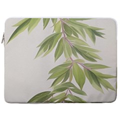 Watercolor Leaves Branch Nature Plant Growing Still Life Botanical Study 17  Vertical Laptop Sleeve Case With Pocket