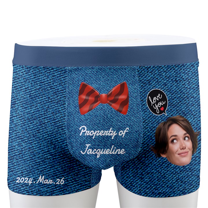 Personalized Photo Denim Style Boxers Men s Boxer Briefs
