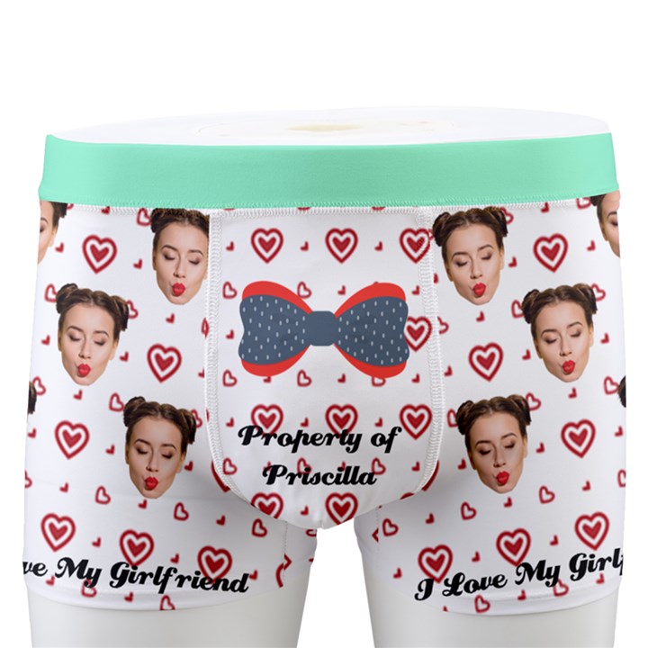 Personalized Photo Name Heart Boxers Men s Boxer Briefs