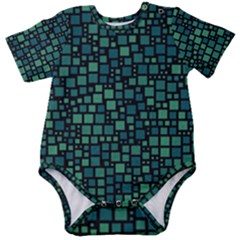Squares Cubism Geometric Background Baby Short Sleeve Bodysuit