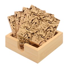 Marble Texture Pattern Seamless Bamboo Coaster Set
