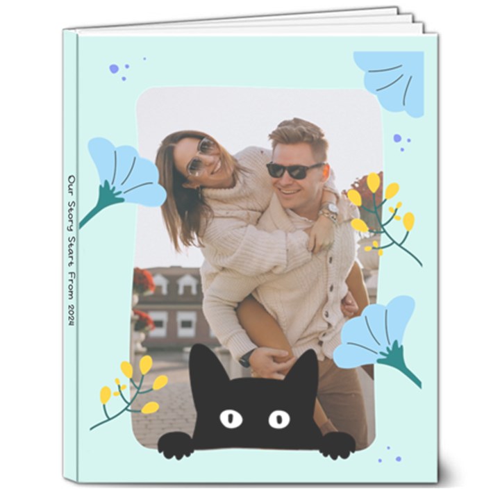Personalized Photo Black Cat Hardcover Notebook 8  x 10  Hardcover Notebook
