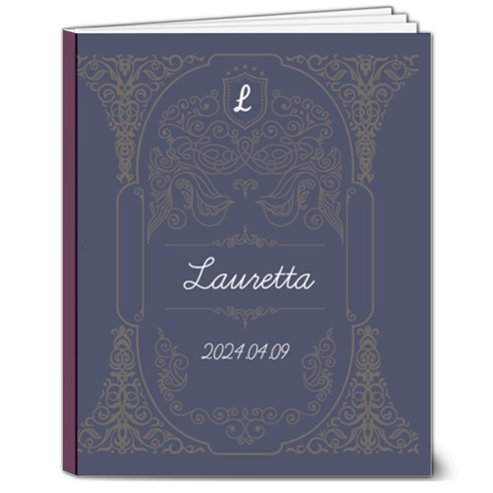 Personalized Photo Name Vintage Frame Wedding Hardcover Notebook 8  x 10  Hardcover Notebook