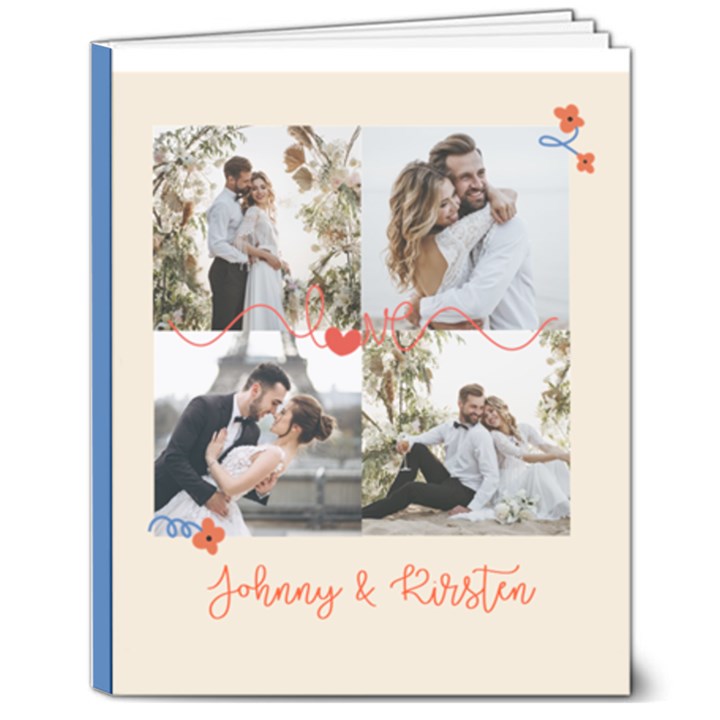 Personalized Photo Name Flower Hardcover Notebook 8  x 10  Hardcover Notebook
