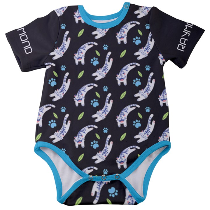 Personalized Tiger Name Baby Short Sleeve Bodysuit Baby Short Sleeve Bodysuit