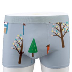 House Trees Pattern Background Men s Boxer Briefs