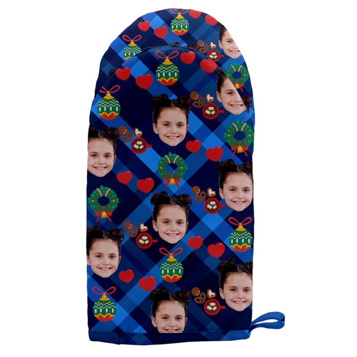 Personalized Checked Xmas Photo Microwave Oven Glove Microwave Oven Glove