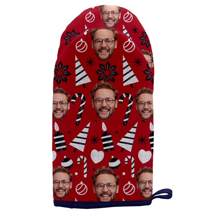 Personalized Xmas Photo Microwave Oven Glove Microwave Oven Glove