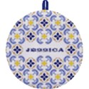 Personalized Traditional Tiles Pattern Any Text Name Round Trivet Round Trivet View1