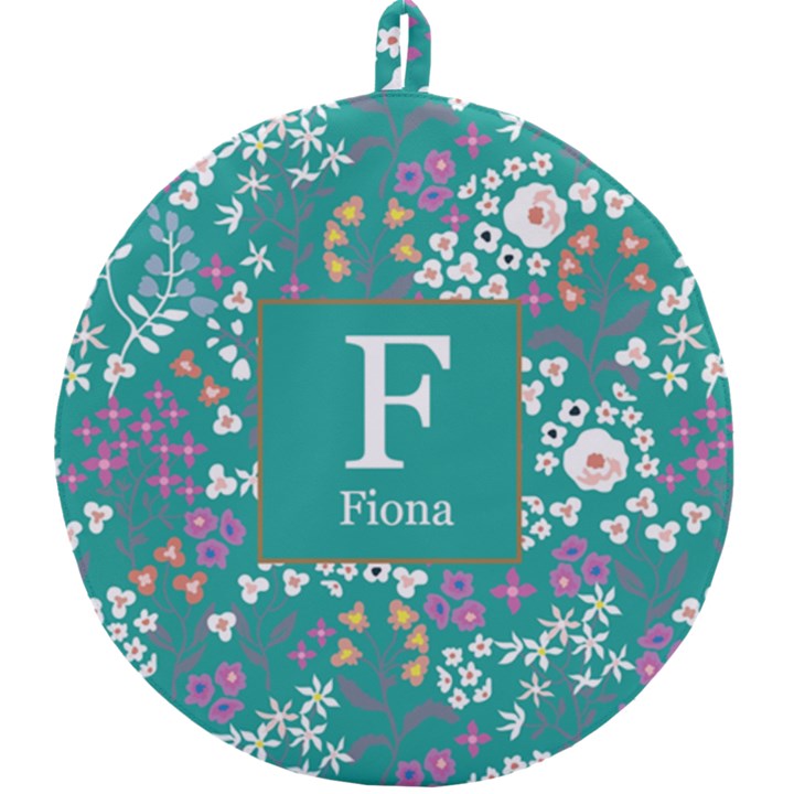 Personalized Floral Pattern Initial Name Round Trivet Round Trivet
