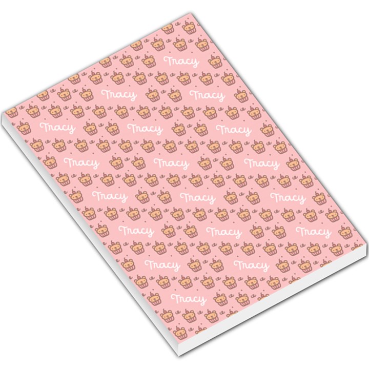 Personalized Cupcake Bear Illustration Any Text Name Large Memo Pad Large Memo Pads