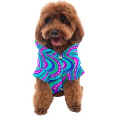 Swirls Pattern Design Bright Aqua Dog Coat