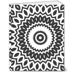 Circular Concentric Radial Symmetry Abstract 8  X 10  Hardcover Notebook