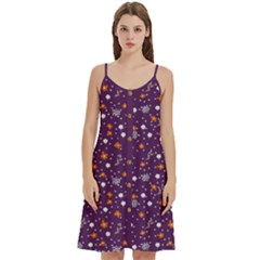 Pattern Seamless Floral Leaf Women s Spaghetti Strap Pullover Cami Dress