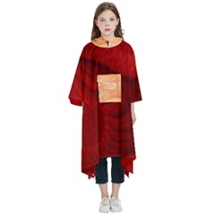 Lachs Kl Rotweissschwarz Kl Kids  Hooded Rain Ponchos