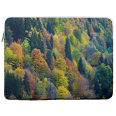 Forest Trees Leaves Fall Autumn Nature Sunshine 17  Vertical Laptop Sleeve Case With Pocket