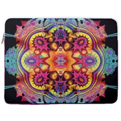 Pink Florales Muster 17  Vertical Laptop Sleeve Case With Pocket