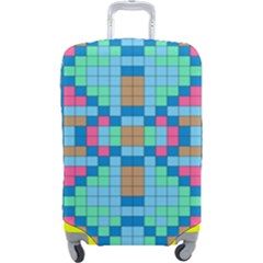 Checkerboard Square Abstract Luggage Cover (large)