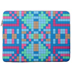 Checkerboard Square Abstract 17  Vertical Laptop Sleeve Case With Pocket