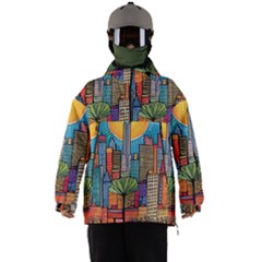 City New York Nyc Skyscraper Skyline Downtown Night Business Urban Travel Landmark Building Architec Men s Ski And Snowboard Waterproof Breathable Jacket