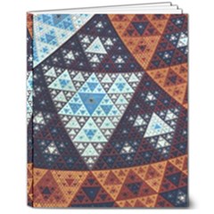 Fractal Triangle Geometric Abstract Pattern 8  X 10  Hardcover Notebook