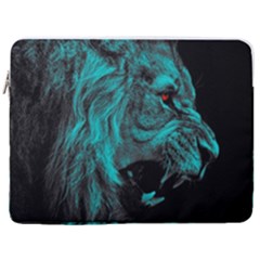Angry Male Lion Predator Carnivore 17  Vertical Laptop Sleeve Case With Pocket